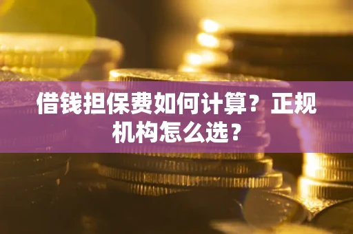 北京借钱担保费如何计算？正规机构怎么选？